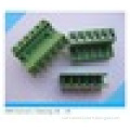 Right angle green color 6 pin 5.08mm spacing electrical plug in screw terminal block male and female